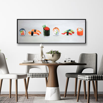 Six Pieces Sushi Assortment Canvas | Asian Kitchen Decor