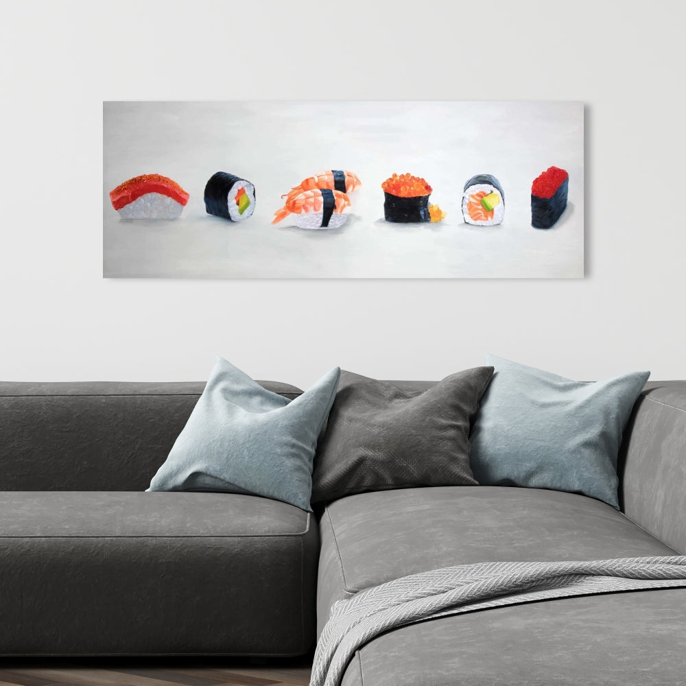 Delicious Sushis Asian Gray Canvas | Home Decor Artwork