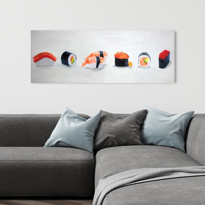 Delicious Sushis Asian Gray Canvas | Home Decor Artwork