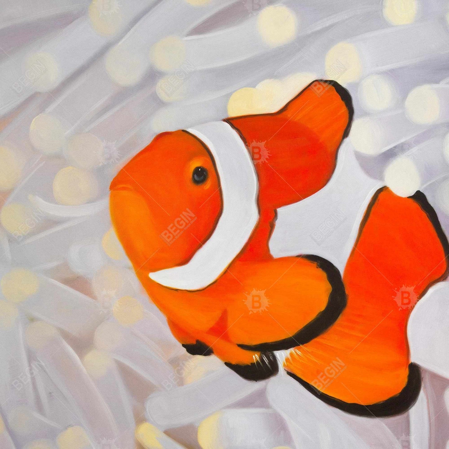 Clownfish Exotic Framed Canvas | Animal Bedroom Home Decor