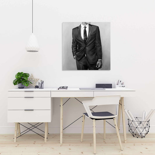 Minimalist Bedroom Decor | White Canvas Man in Great Costume
