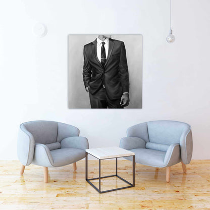 Minimalist Bedroom Decor | White Canvas Man in Great Costume