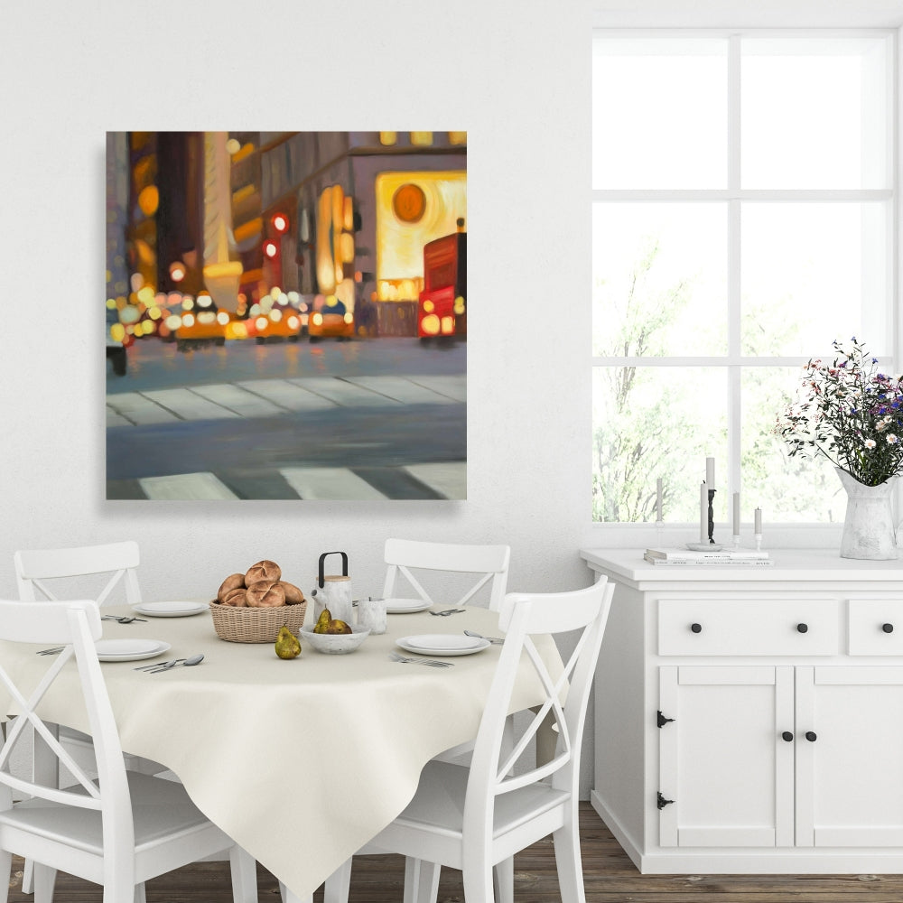 Gray Building Cities Canvas | Blurred New York Home Decor