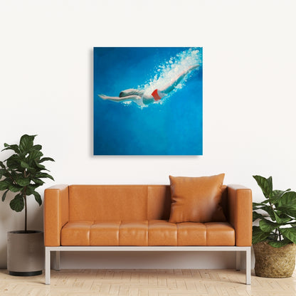 Coastal Modern Sea Canvas - Diving Jump Home Decor Wall Art