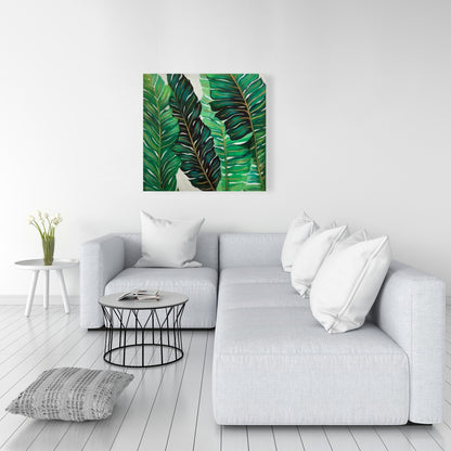 Exotic Plant Leaves Canvas | Floral Botanical Bedroom Decor