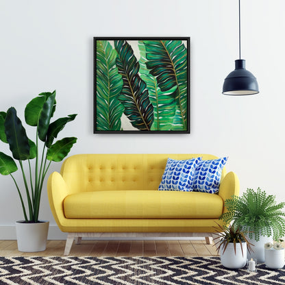 Exotic Plant Leaves Canvas | Floral Botanical Bedroom Decor