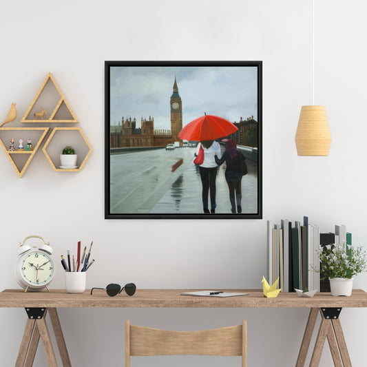 Big Ben Scenic Canvas | British Under Umbrella Wall Art