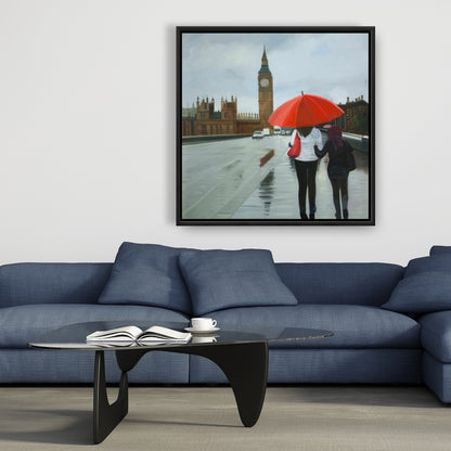 Big Ben Scenic Canvas | British Under Umbrella Wall Art