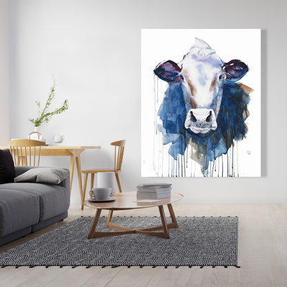 Watercolor Cow Canvas | Farm Animal Home Decor Wall Art