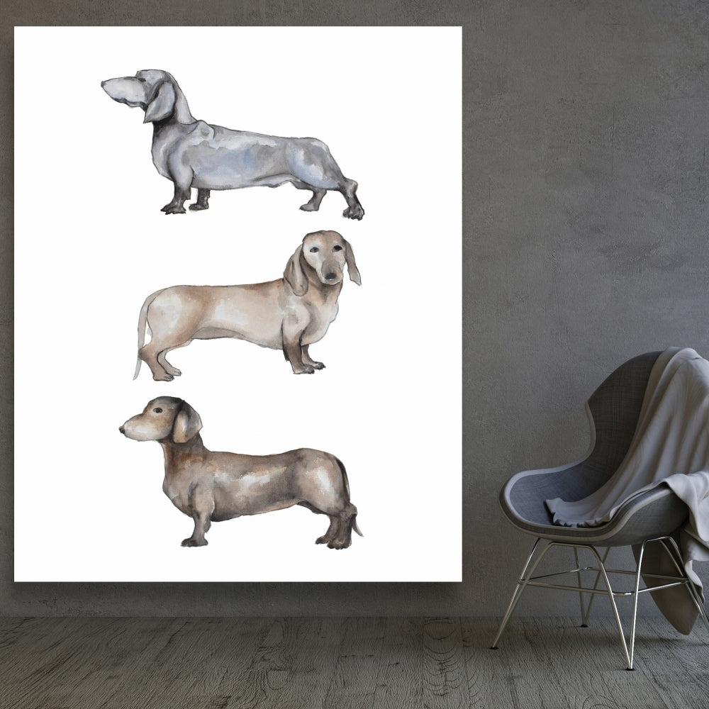 Small Dachshund Dog Canvas - Brown Pets Animals Home Decor