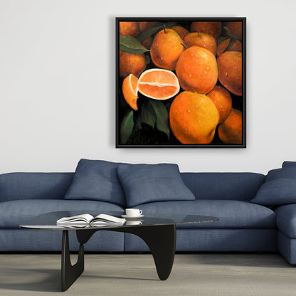 Toile hyperréaliste avec oranges fraîches pour la cuisine | Décoration d'intérieur