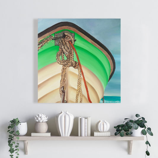 Coastal Boat Bedroom Canvas | Sailing Rowing Boat Wall Art