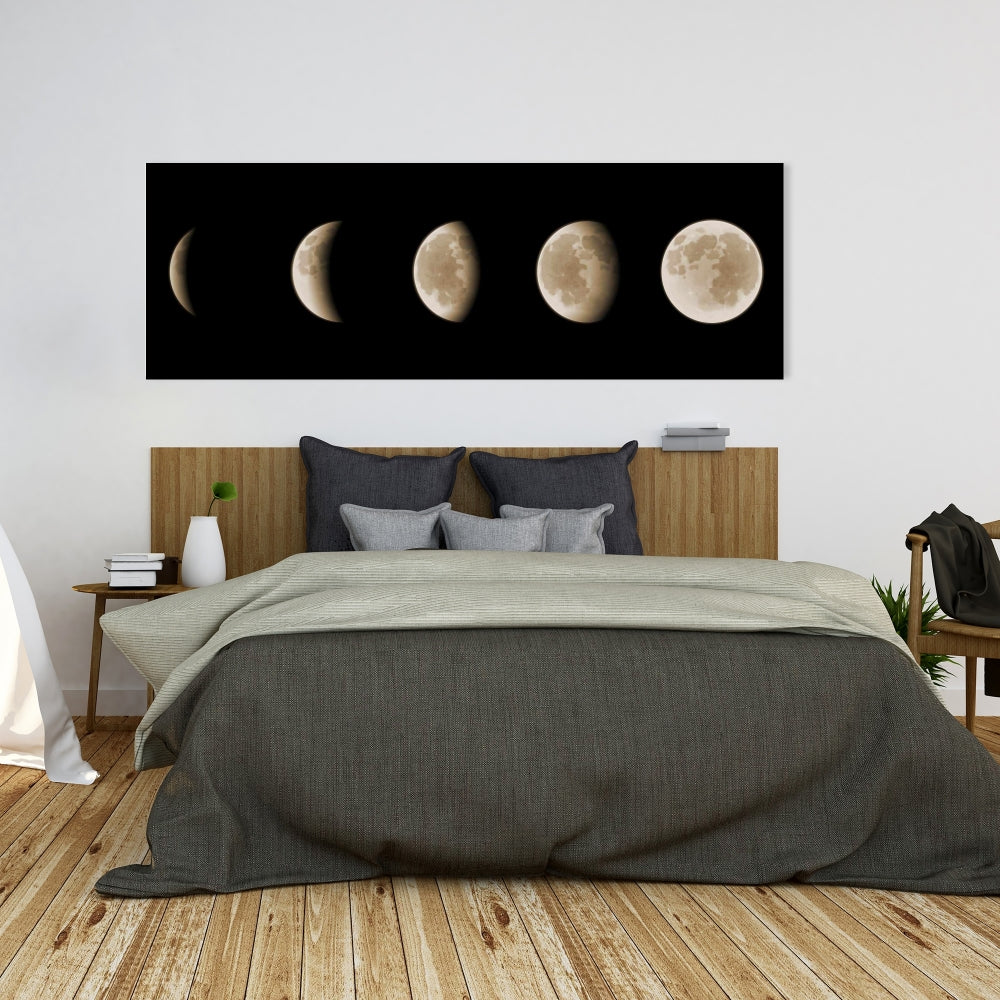 Eclipse Black Spiritual Bedroom Canvas | Home Decor Art