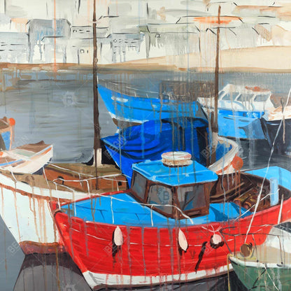 Rainy Day at the Dock Coastal Canvas | Contemporary Home Decor