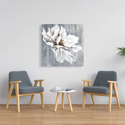 Floral & Botanical Blue Bedroom Canvas - Flower on Wood Decor