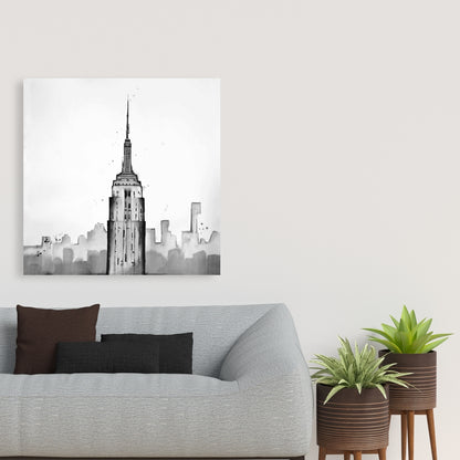 Empire State Building Canvas | White Bedroom Wall Decor
