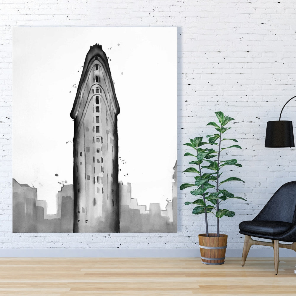Flatiron Building White Canvas - Contemporary Bedroom Decor
