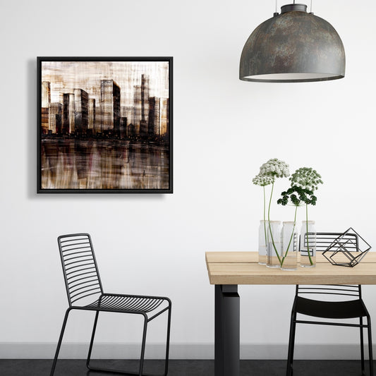 Toile encadrée pour chambre à coucher : Villes industrielles – Croquis de la décoration urbaine