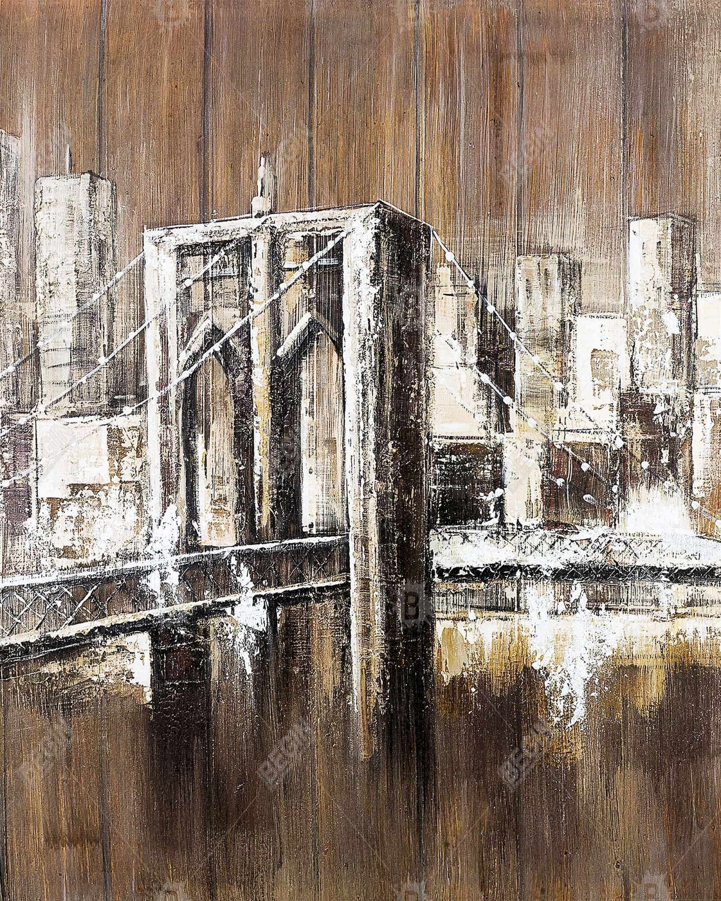 Toile Pont de Brooklyn au fini vieilli | Décoration d'intérieur industrielle