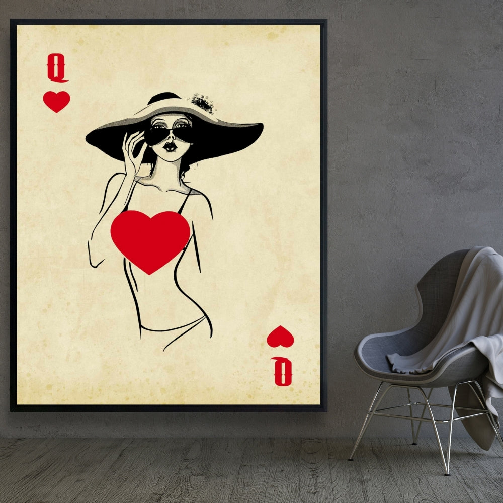 Queen of Hearts Retro Canvas | Hobbies Fashion Home Decor