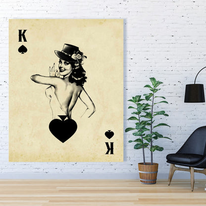 King of Spades Canvas | Retro Man Cave Wall Decor