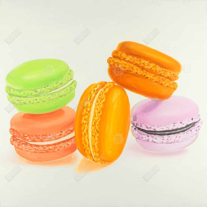Small Bites of Macaroons Canvas | Gourmet Home Decor Art
