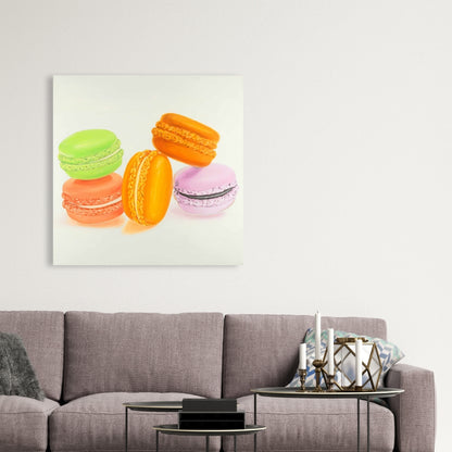 Small Bites of Macaroons Canvas | Gourmet Home Decor Art