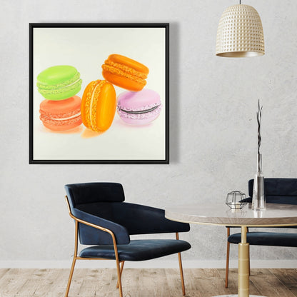 Toile encadrée « Petites bouchées de macarons » | Décoration d'intérieur