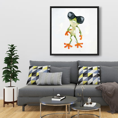 Funny Frog with Sunglasses Canvas | Home Decor Wall Art