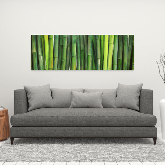 Green Bamboo Asian Floral & Botanical Canvas | Home Decor