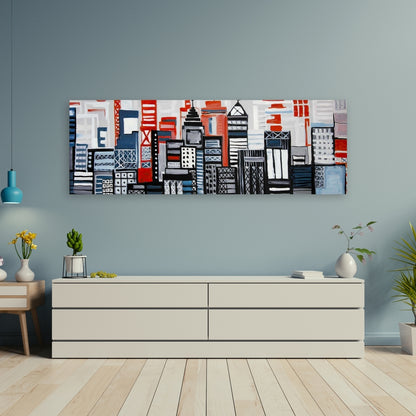 Geometric Urban Landscape Canvas | Cities Shapes Home Decor