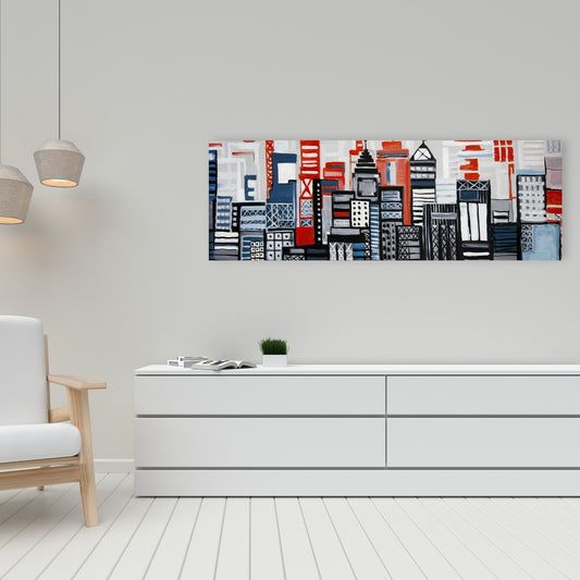 Geometric Urban Landscape Canvas | Cities Shapes Home Decor