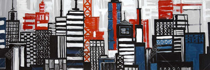 Geometric Towers and Buildings Canvas - Cities Contemporary Art