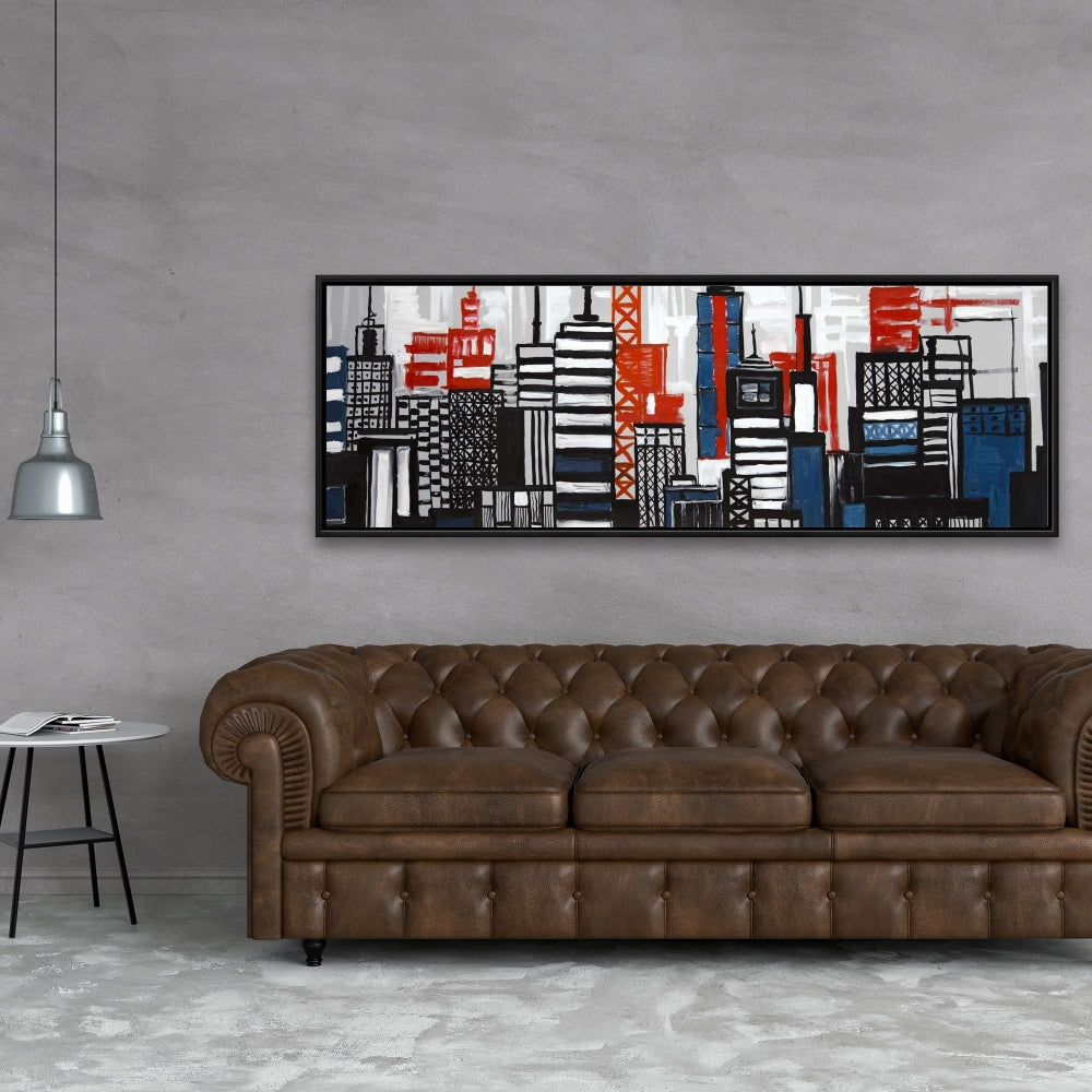 Geometric Towers and Buildings Canvas - Cities Contemporary Art