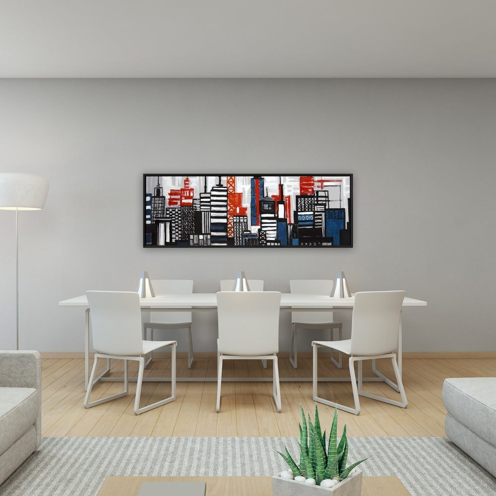 Geometric Towers and Buildings Canvas - Cities Contemporary Art