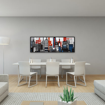 Geometric Towers and Buildings Canvas - Cities Contemporary Art