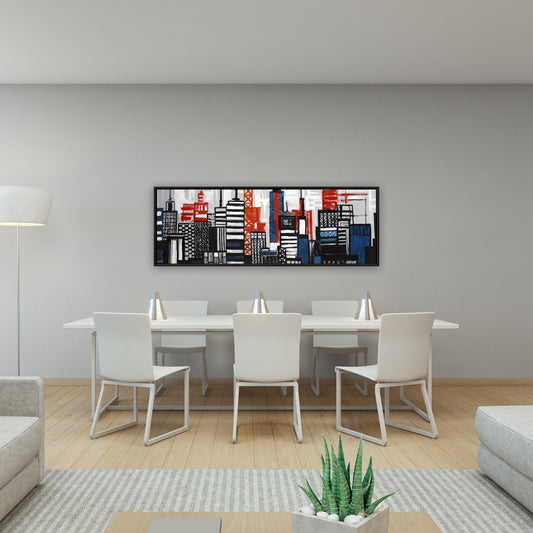 Geometric Towers and Buildings Canvas - Cities Contemporary Art
