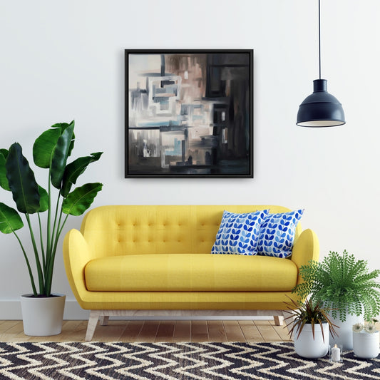 Abstract Contemporary Bedroom Canvas - Nought | Home Decor