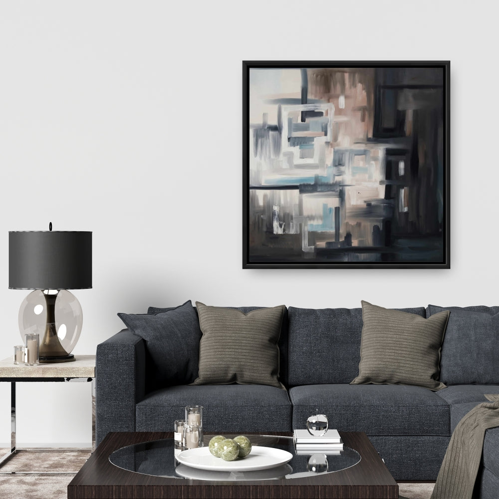 Abstract Contemporary Bedroom Canvas - Nought | Home Decor