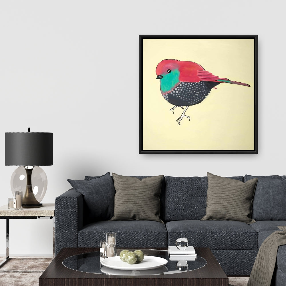 Little Purple Bird Canvas - Bedroom Decor | Animal Art Print