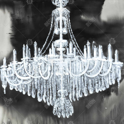 Toile encadrée « Glam Chandelier » | Décoration de chambre contemporaine
