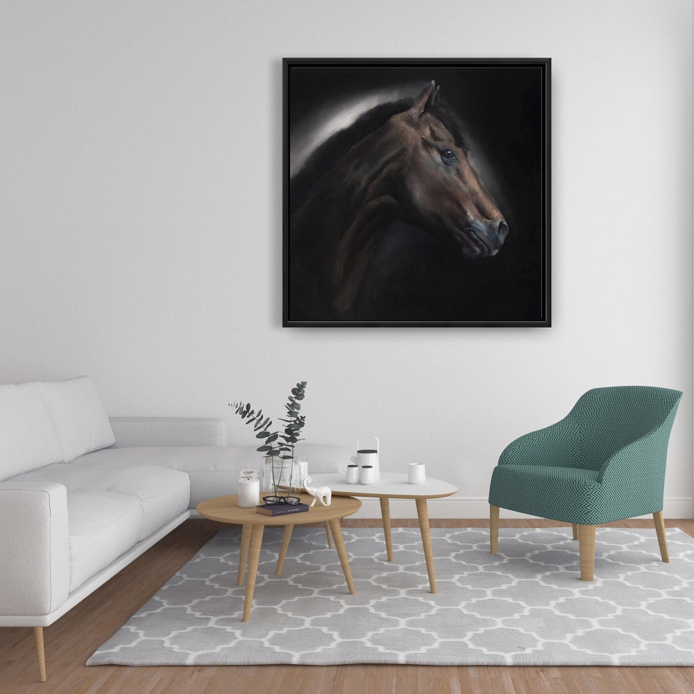 Loneliness Horse Rustic Canvas - Framed Office Home Decor