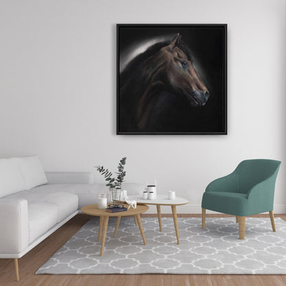 Loneliness Horse Rustic Canvas - Framed Office Home Decor