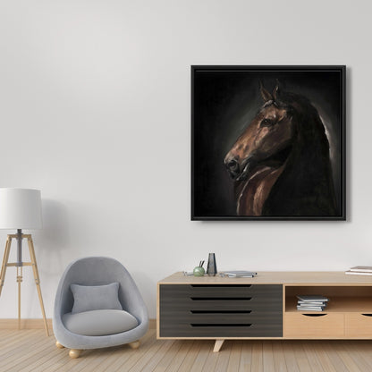 Brown Bedroom Farm Animals Canvas - Spirit the Horse Decor