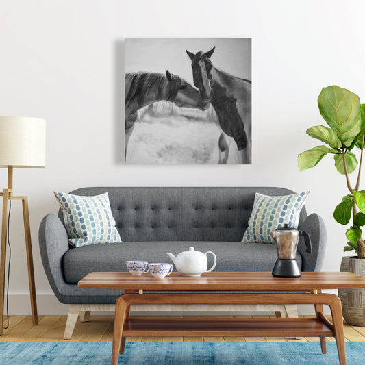Horses Lover Monochrome Farm Animals Canvas - Home Decor