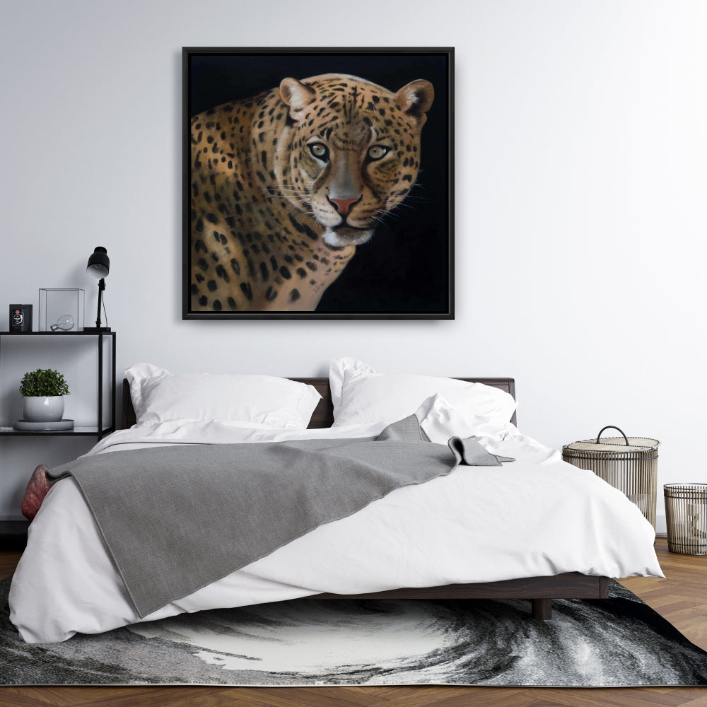 Realistic Fierce Leopard Canvas | Brown African Feline Decor