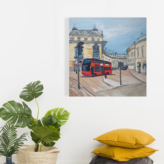 Blue Bedroom Canvas - Piccadilly Circus London Home Decor