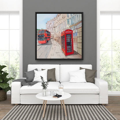 Brown Bedroom Canvas | London Bus & Telephone Booth Decor