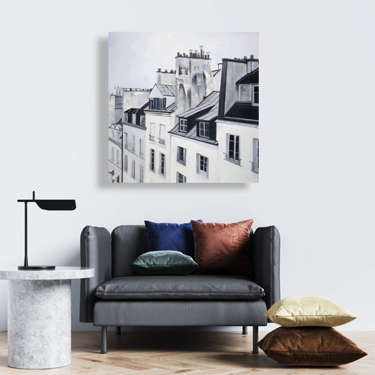 Historical Buildings Canvas | Bedroom Decor | Cityscape Art