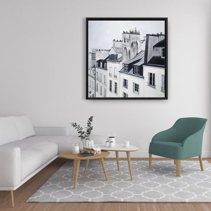 Historical Buildings Blue Bedroom Framed Canvas | Home Decor
